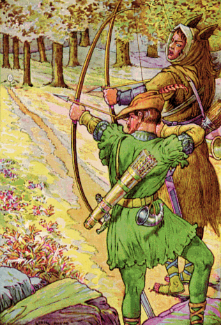 Datei:Robin shoots with sir Guy by Louis Rhead 1912.png