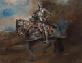 Cavalier en armure sur son cheval caparaçonné (Jules Robert Auguste).jpg